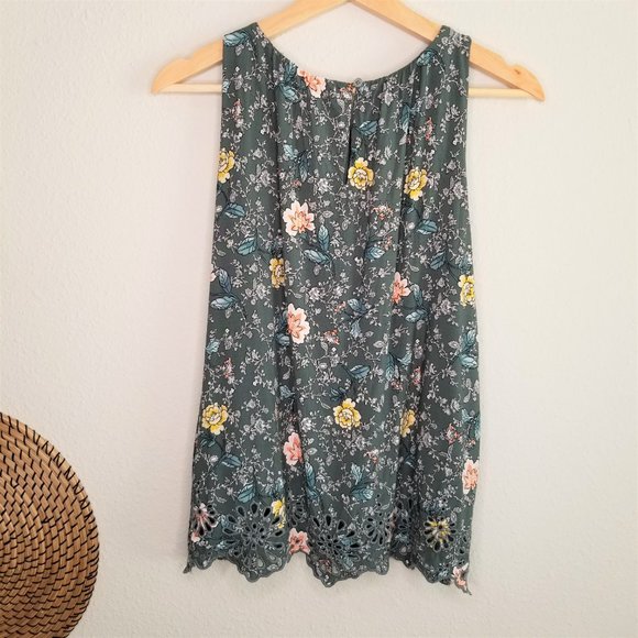 LOFT Boho Floral Tank Top Blouse S - Picture 4 of 11